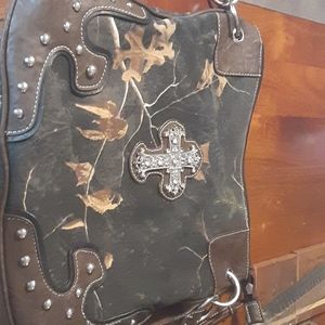 New camo with cross handbag
